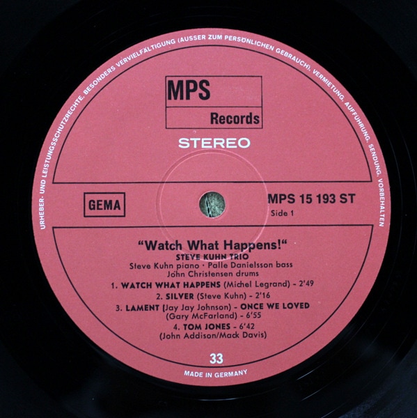 [レコード] WATCH WHAT HAPPENS STEVE KUHN LP Steve Kuhn Trio – Watch What Happens! – Vinyl (LP, Album