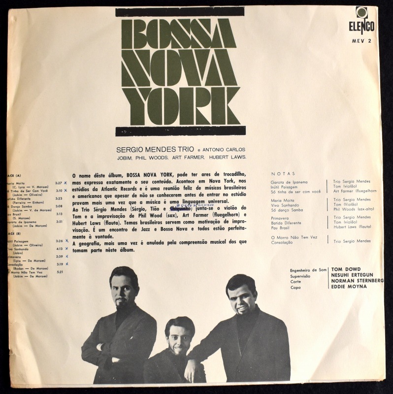 Sergio Mendes Trio Antonio Carlos Jobim, Phil Woods, Art Farmer, Hubert Laws - Bossa Nova York   [LP]