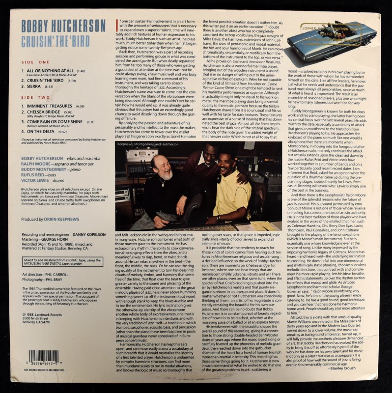Bobby Hutcherson - Cruisin' The 'Bird           [LP]