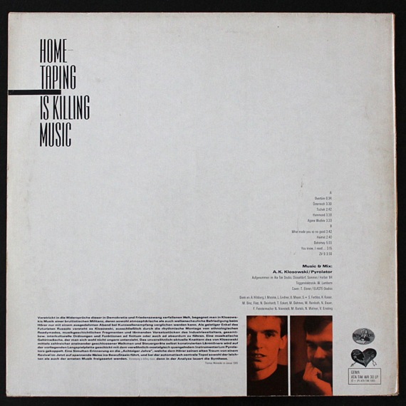 A. K. Klosowski / Pyrolator - Home-Taping Is Killing Music