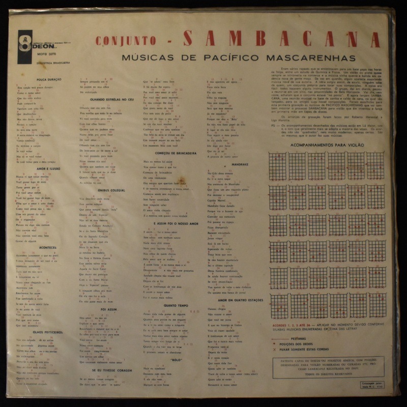 Conjunto Sambacana - Musicas De Pacifico Mascarenhas [LP]盤質大変 
