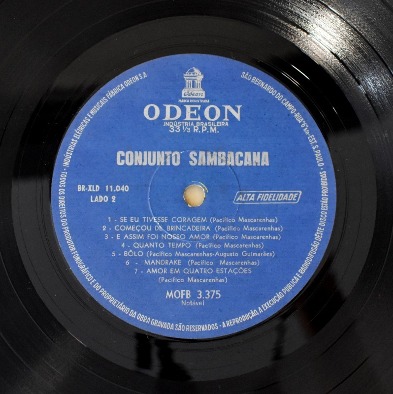 Conjunto Sambacana - Musicas De Pacifico Mascarenhas [LP]盤質大変 