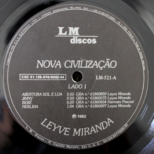 Leyve Miranda ‎– Nova Civilzação “ Sol E Lua “ “ Bebê “ 収録 
