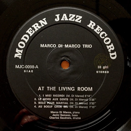 Marco Di Marco Trio‎– At The Living Room 73年イタリアオリジナル