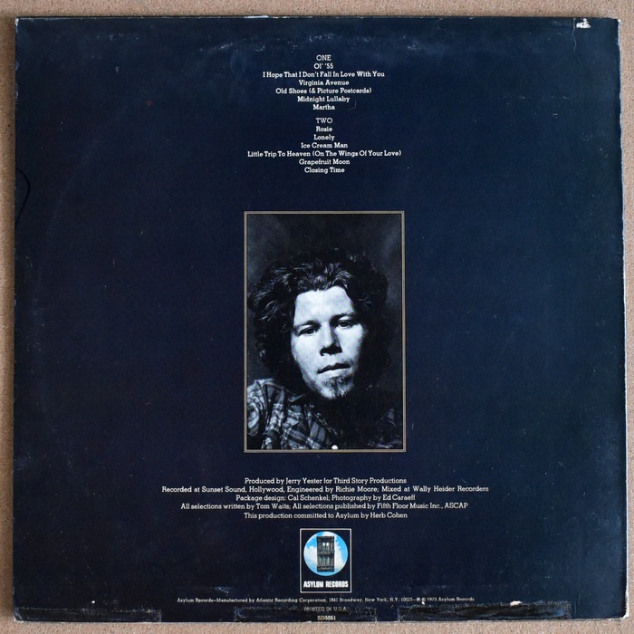 Tom Waits Closing Time レコード Tom Waits – Closing Time – Vinyl (LP, Album, Reissue), 1976