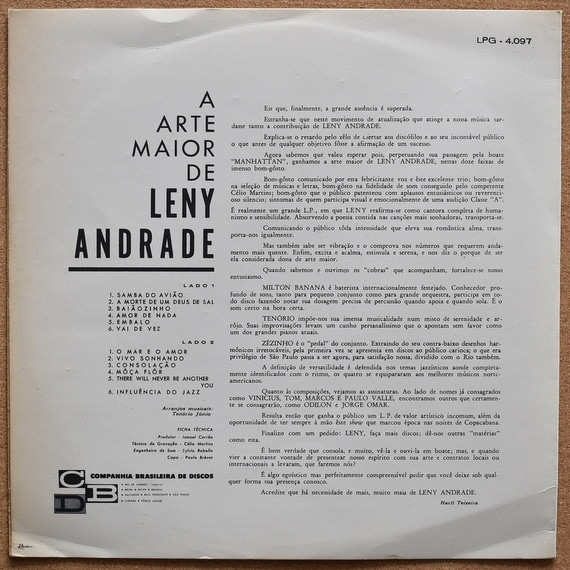Leny Andrade - A Arte Maior De Leny Andrade  [LP]