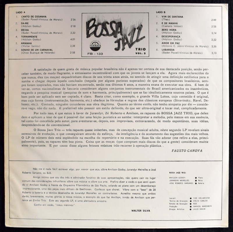 Bossa Jazz Trio - Bossa Jazz Trio Vol. 2     [LP]