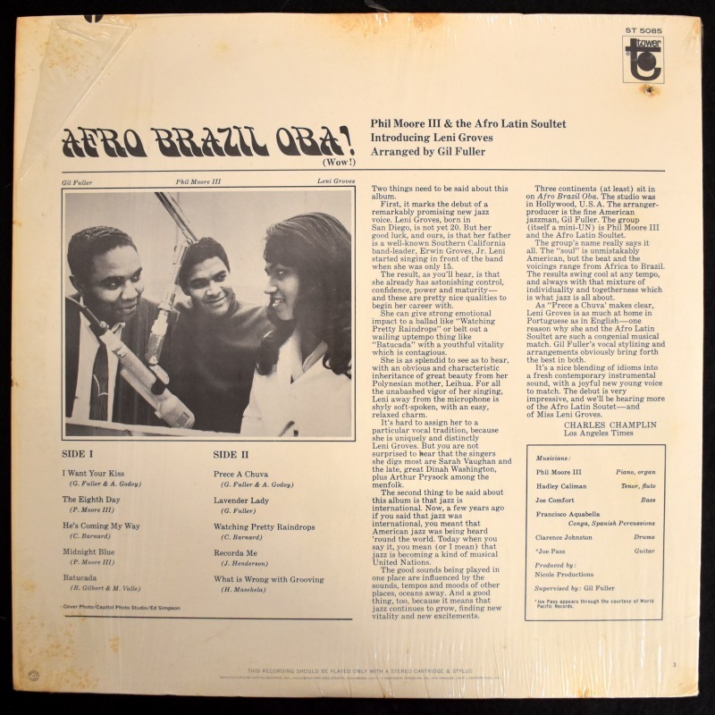 Phil Moore III And The Afro Latin Soultet Introducing Leni Groves Arranged By Gil Fuller - Afro Brazil Oba!   [LP]