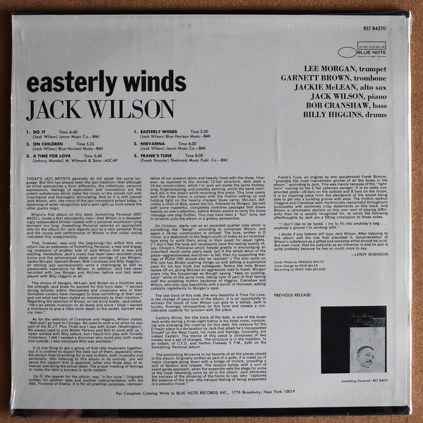 Jack Wilson - Easterly Winds [LP]オリジナル。｜JAZZ,Modern jazz