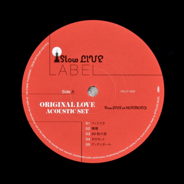ORIGINAL LOVE ACOUSTIC SET - Slow LIVE at HONMONJI  [LP] ����