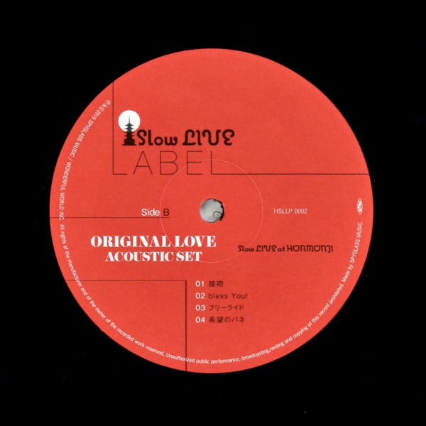 ORIGINAL LOVE ACOUSTIC SET - Slow LIVE at HONMONJI  [LP] ����