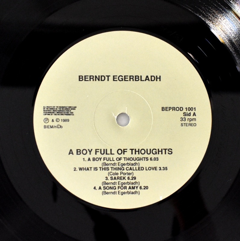 Berndt Egerbladh - A Boy Full Of Thoughts [LP]｜JAZZ,Euro Jazz