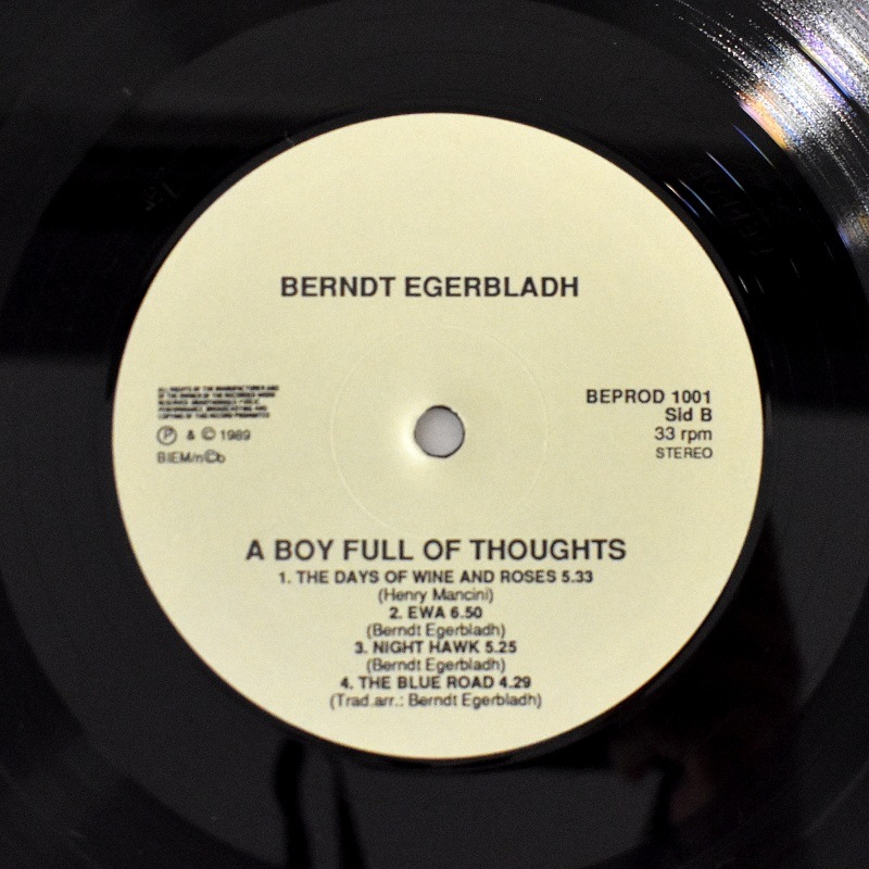 Berndt Egerbladh - A Boy Full Of Thoughts [LP]｜JAZZ,Euro Jazz
