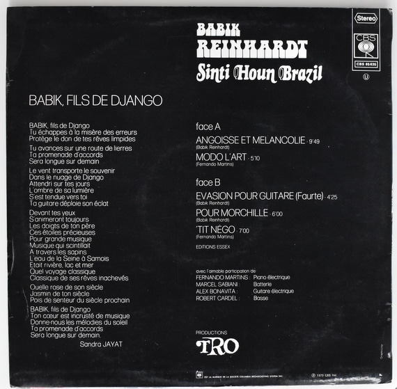 Babik Reinhardt - Sinti Houn Brazil