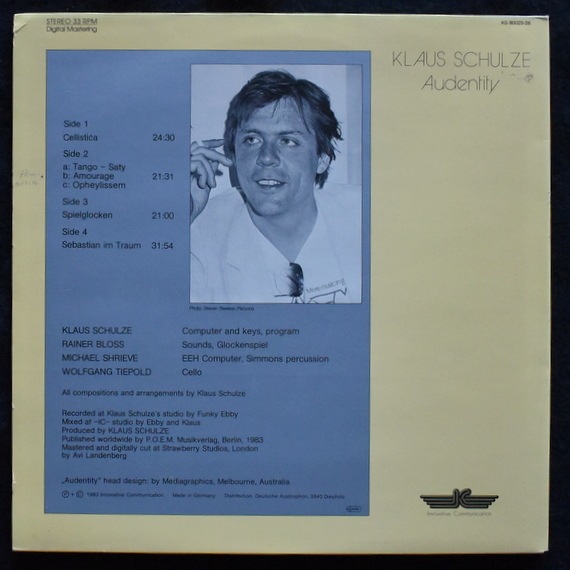 Klaus Schulze - Audentity  [2xLP]