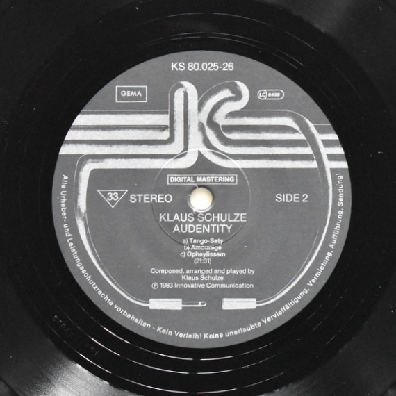Klaus Schulze - Audentity  [2xLP]