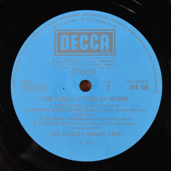 Dudley Moore Trio - The World Of Dudley Moore｜JAZZ,Club