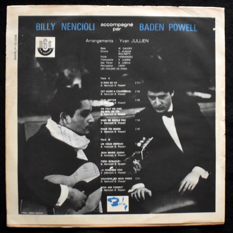 Billy Nencioli, Baden Powell - Billy Nencioli Accompagn Par Baden Powell   [LP]