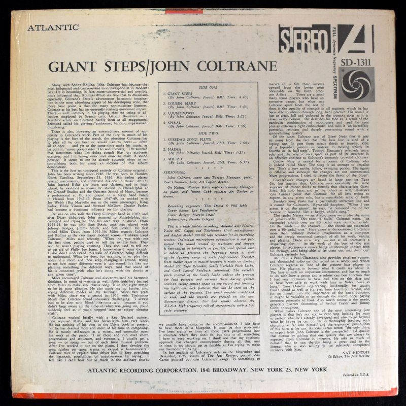John Coltrane - Giant Steps    [LP]��65ǯ��66ǯUS ���¡��쥢�ꥤ���塼