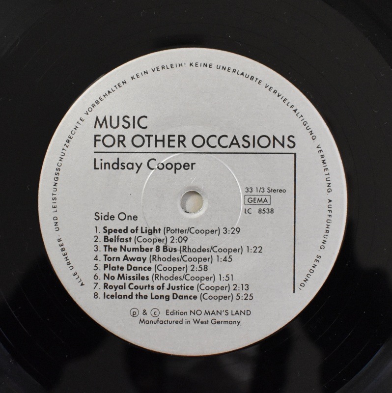 Lindsay Cooper - Music For Other Occasions   [LP] '86 ���ɥ��ġ����ꥸ�ʥ�