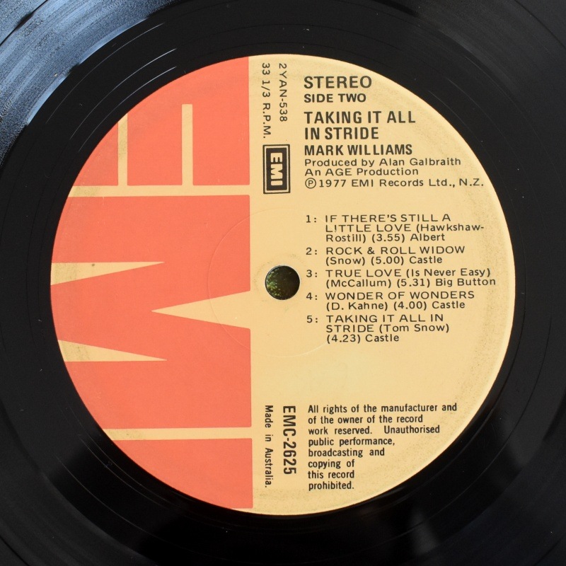 Mark Williams - Taking It All In Stride     [LP]