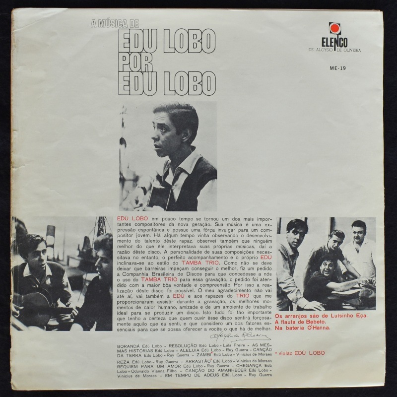 Edu Lobo Com A Participacao Do Tamba Trio - A Musica De Edu Lobo Por Edu Lobo  [LP] �쥪�ꥸ