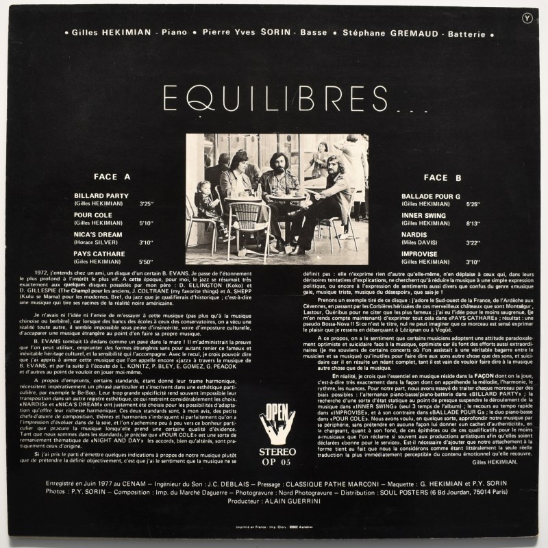 Trio Gilles Hekimian - Equilibres   [LP]