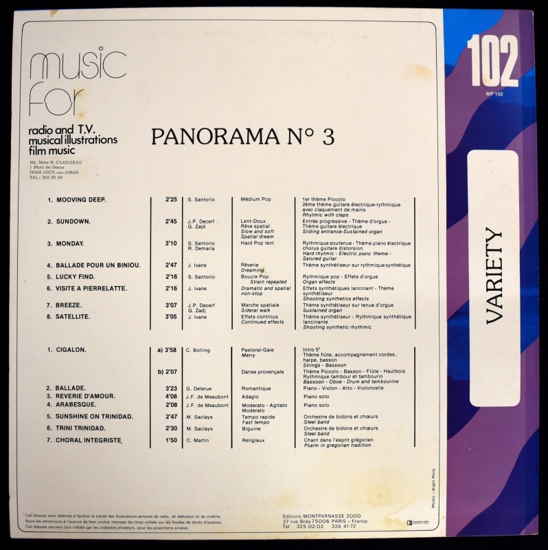 Various - Panorama N��3���� [LP]�ե�󥹡��饤�֥�꡼