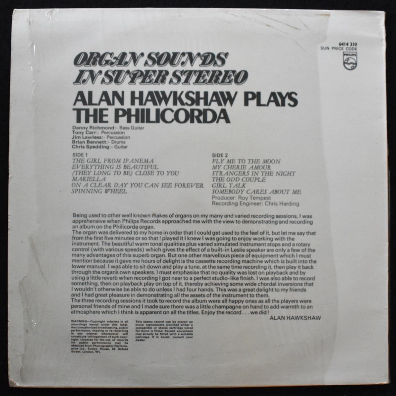 Alan Hawkshaw - Organ Sounds In Super Stereo [LP]｜JAZZ,JAZZ FUNK / SOUL ...