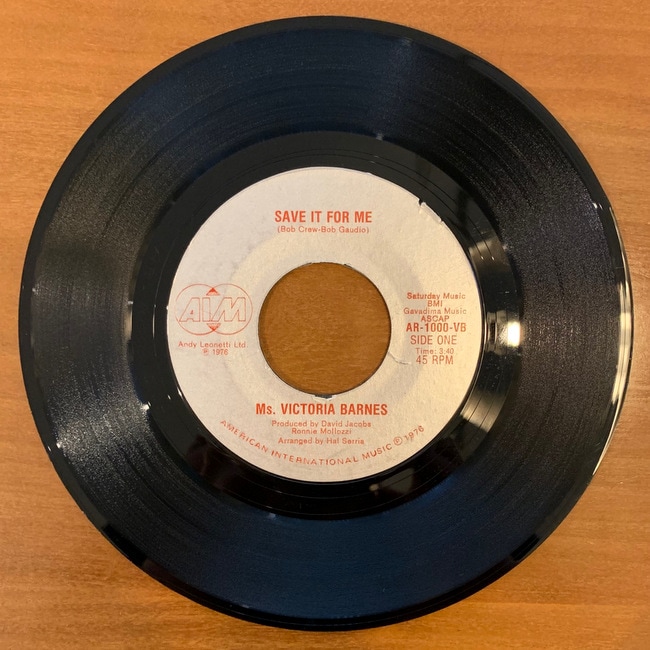 Ms. Victoria Barnes NEVER TOO LATE 45RPM Ms. Victoria Barnes 