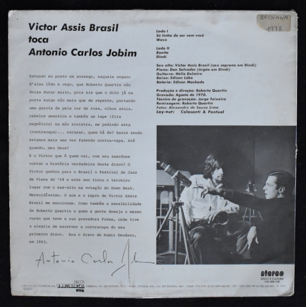 Victor Assis Brasil - Toca Antonio Carlos Jobim  [LP]