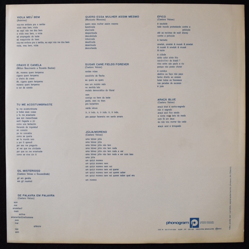 Caetano Veloso - Araca Azul   [LP]