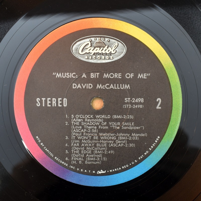 David McCallum - Music: A Bit More Of Me     [LP]