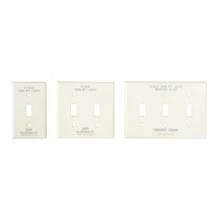 SAVE ENERGY   TOGGLE SWITCH PLATE - ALMOND