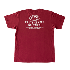 P.F.S. ORIGINAL T SHIRTS 2026 - PARTS CENTER��BURGUNDY/OFF WHITE��