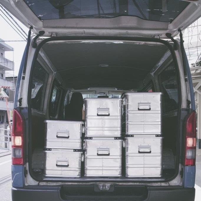 ALPOS ALUMINUM CONTAINER / with Stacking Corner -S (47L) | Metal