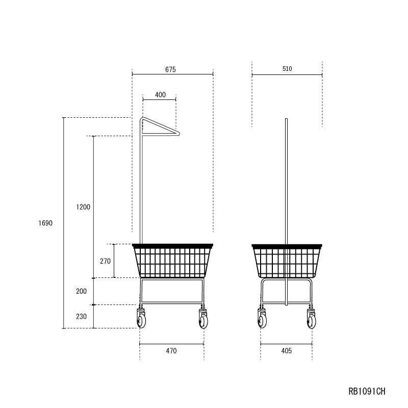 LAUNDRY CART SINGLE POLE | Metal Products,Laundry cart