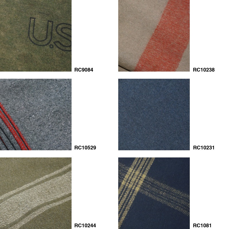 Navy With Gold Stripe Wool Blanket