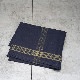 Navy With Gold Stripe Wool Blanket