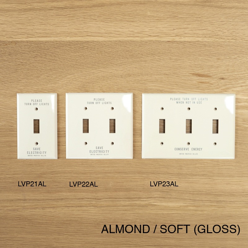 SAVE ENERGY   TOGGLE SWITCH PLATE - ALMOND