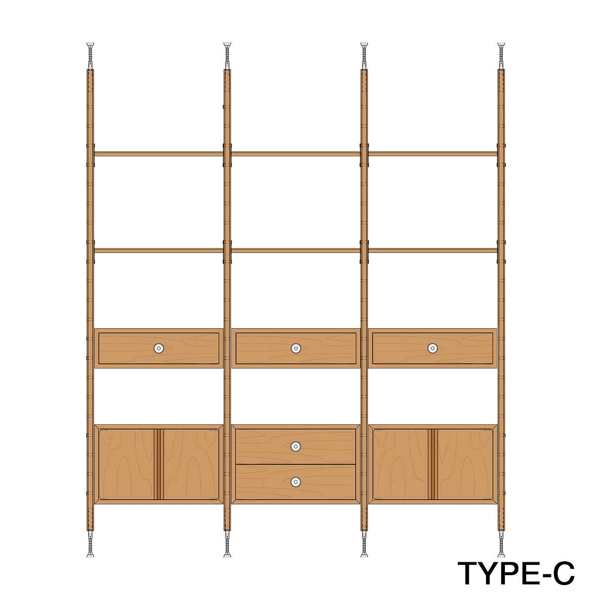 SYSTEM WALL SHELF 3 SPAN | Original Furniture,Shelf, Cabinet