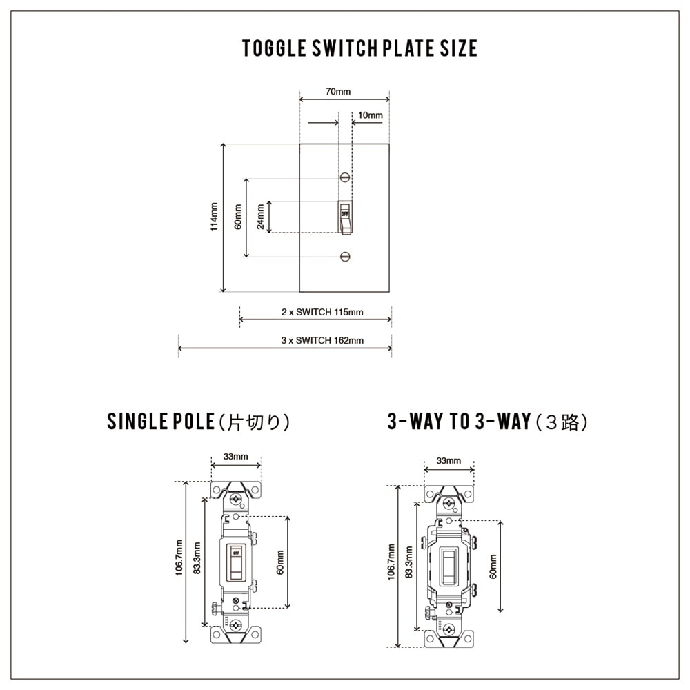 SAVE ENERGY   TOGGLE SWITCH PLATE - WHITE