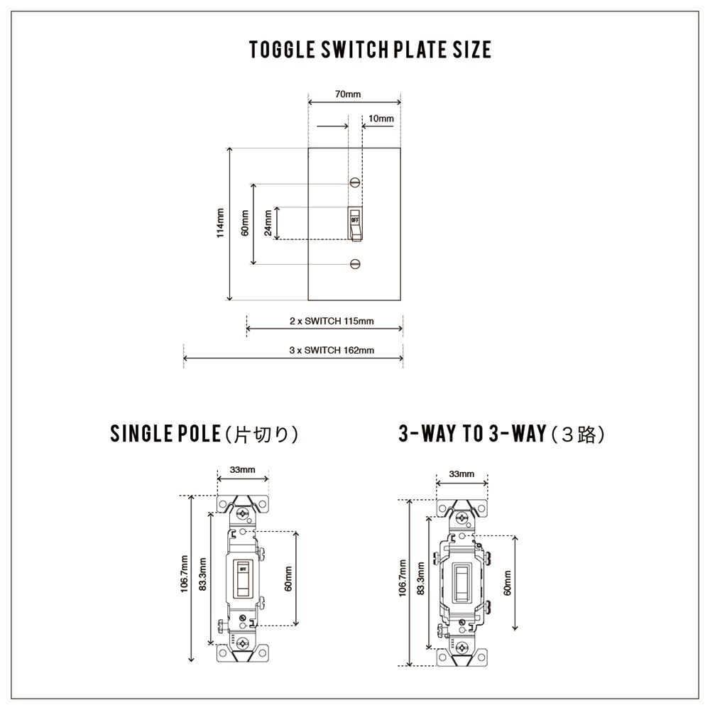 SAVE ENERGY   TOGGLE SWITCH PLATE - IVORY