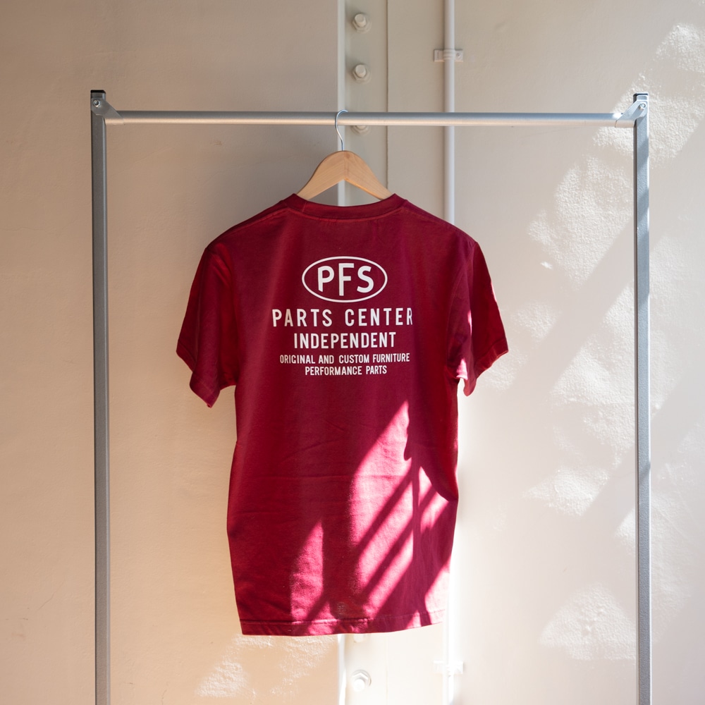 P.F.S. ORIGINAL T SHIRTS 2026 - PARTS CENTER��BURGUNDY/OFF WHITE��