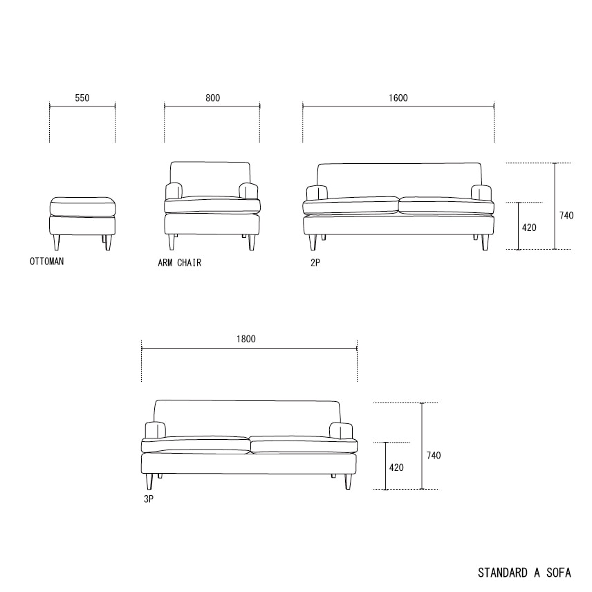 STANDARD A SOFA - 2P