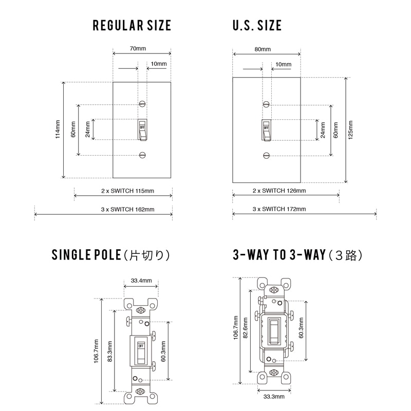 TOGGLE SWITCH PLATE-IVORY