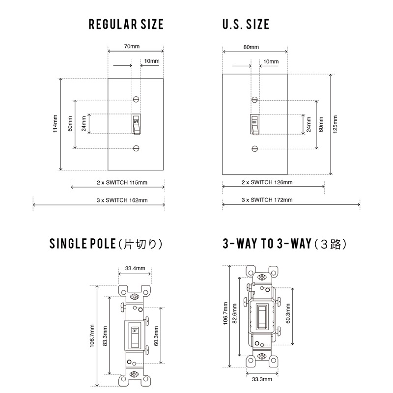 TOGGLE SWITCH PLATE-STAINLESS