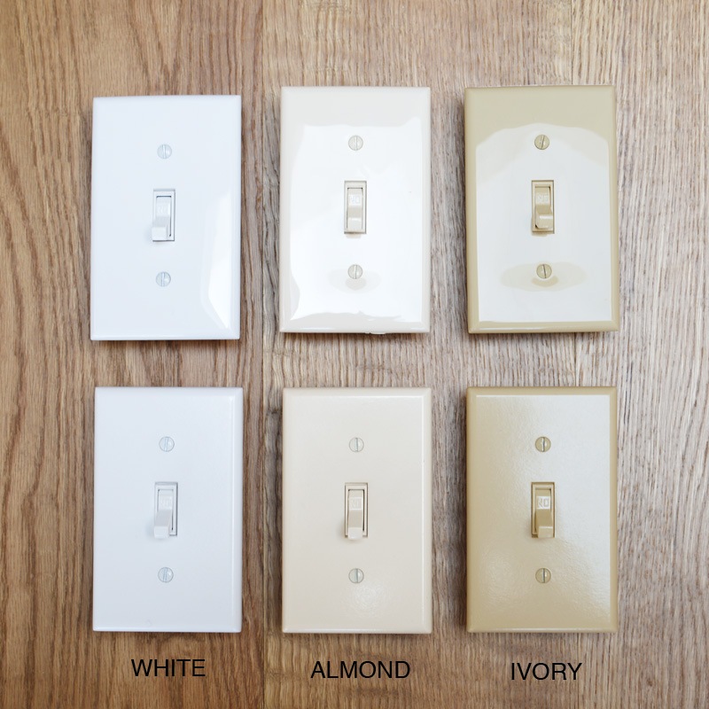 TOGGLE SWITCH PLATE-ALMOND