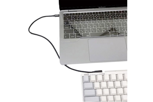HHKB接続 TypeCケーブル（片側L型コネクタ採用）ブラック