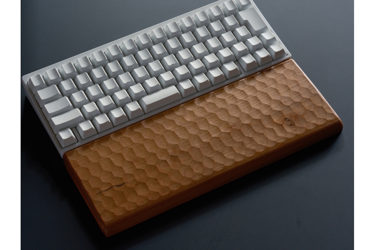 亀甲名栗木製パームレスト&キーボードルーフ （ブラックチェリー）